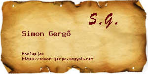 Simon Gergő névjegykártya